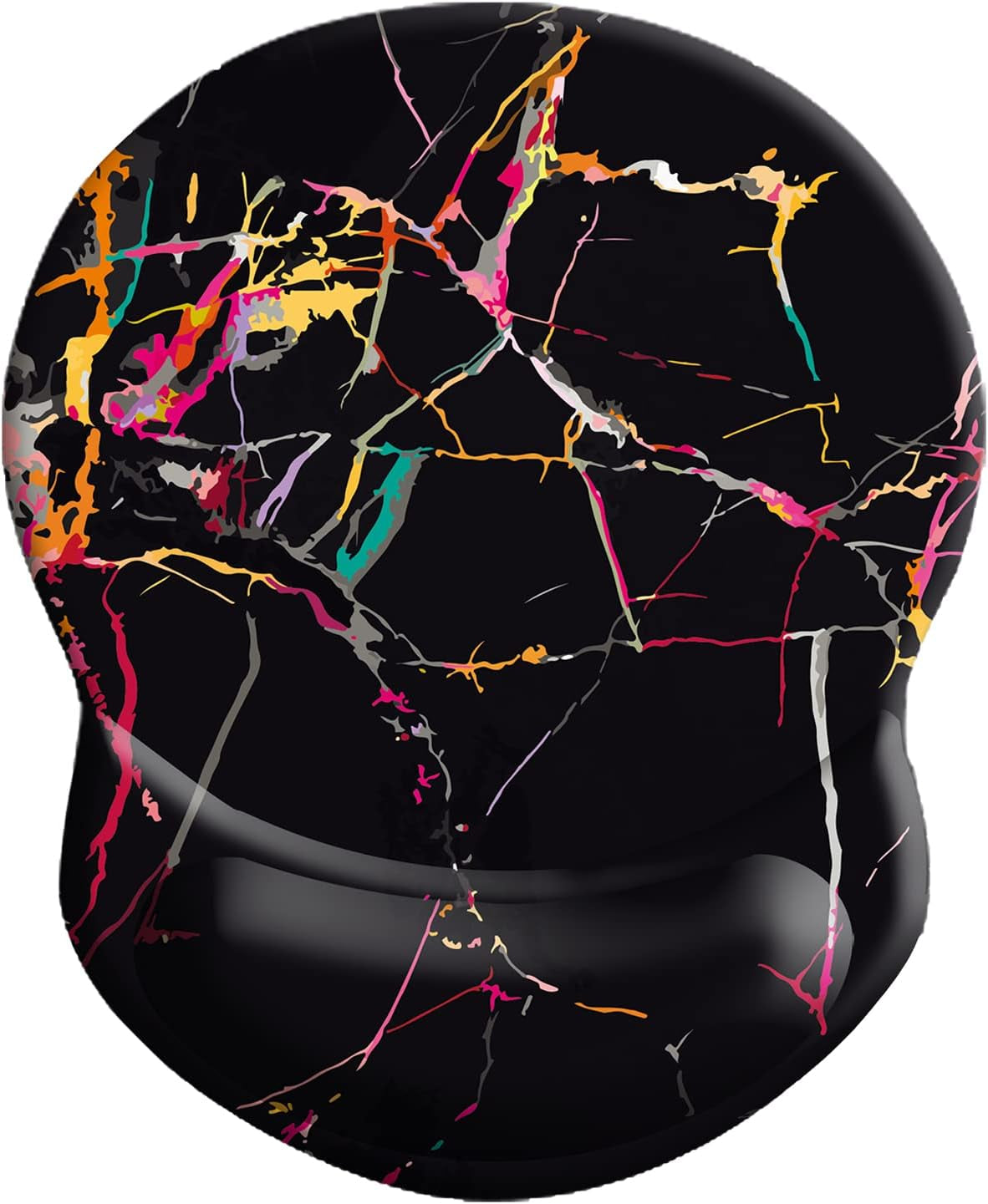 Wrist Mouse Pad, Black Marble, Non-Slip Ergonomic with Gel Wrist Rest