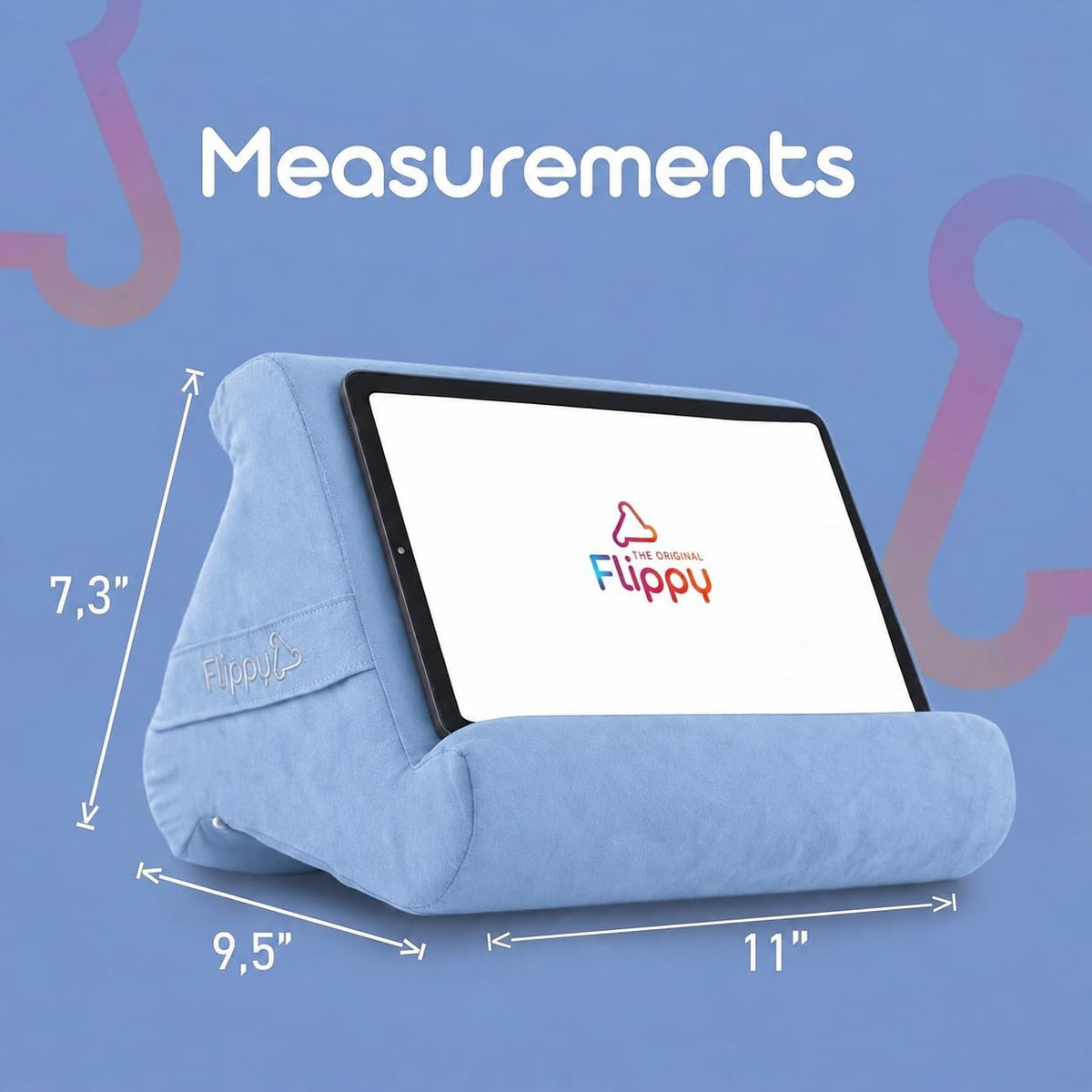 Original Tablet Pillow Stand & Ipad Holder, Gift for Book Lovers & Readers, Multi-Angle Stand with Storage for Lap, Desk & Bed, Compatible with Kindle, Fire, Ipad & Samsung, Bluehue 4.0